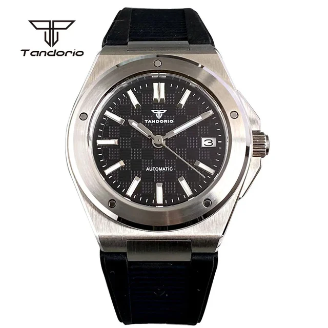Tandorio Engineer Watch TD331B NH35 Sapphire Dress 40MM 14:29#green-with logo kol saati