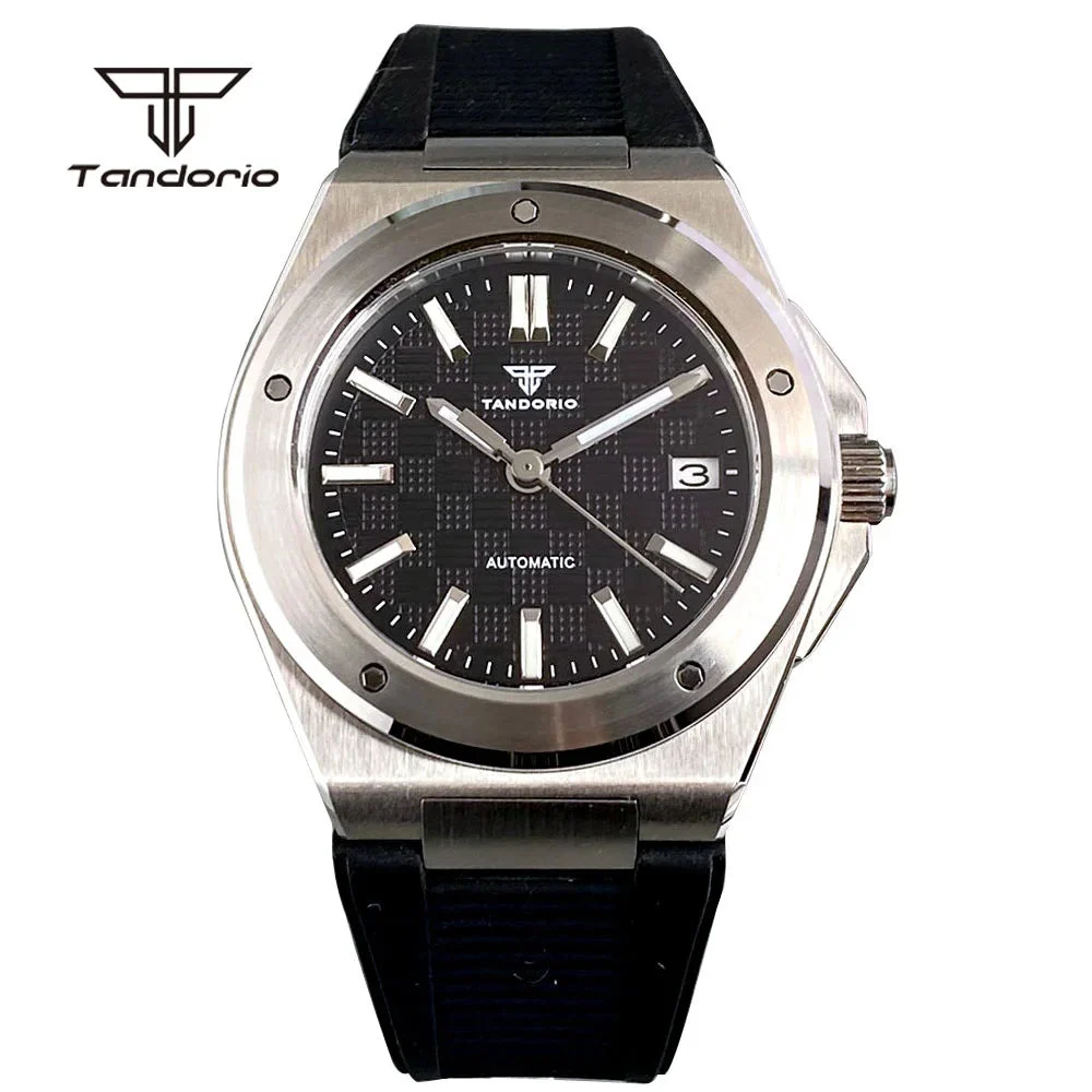 Tandorio Engineer Watch TD331B NH35 Sapphire Dress 40MM 14:29#green-with logo 40 mm kol saati