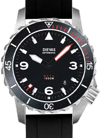 Dievas Maya MK III Black - Rubber MYMK3BLK/DI/R 40.5 mm kol saati