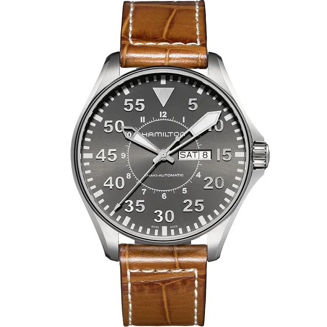 Hamilton Khaki Aviation Pilot Day Date Auto H64715885 kol saati