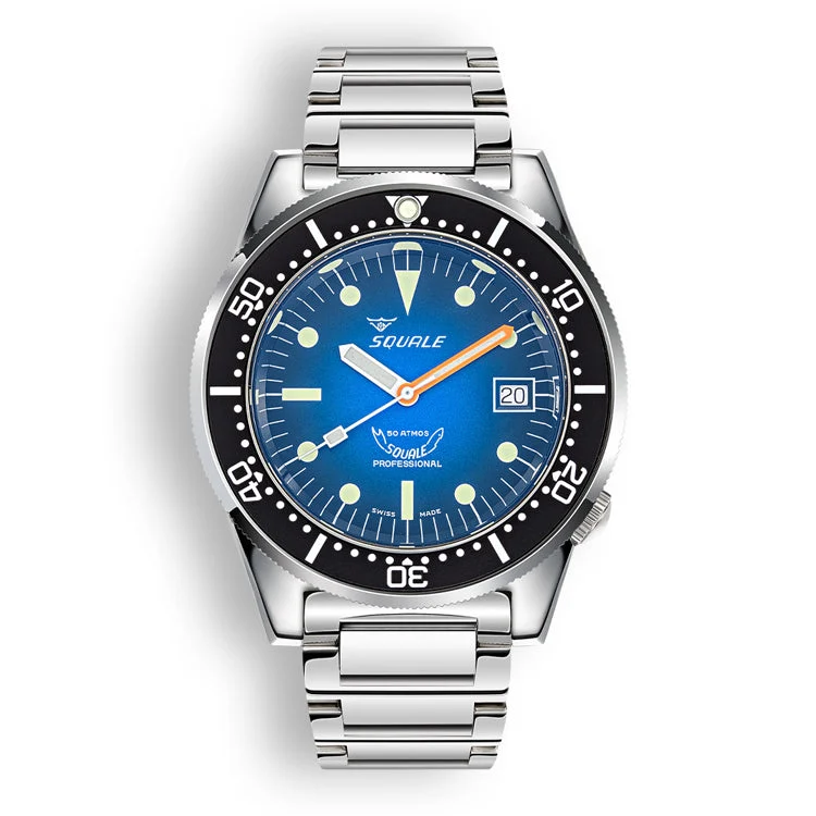 Squale Blue Ray Steel Blue on Bracelet 1521PROFD.SQ20L 42 mm kol saati