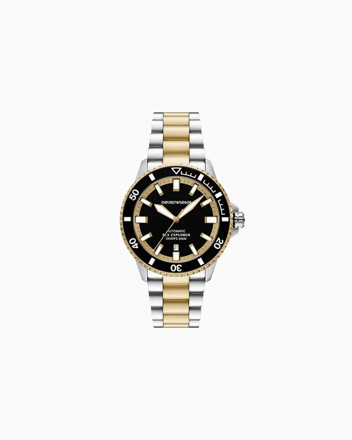 Emporio Armani Sea Explorer Automatic Two-Tone Stainless Steel Watch AR60089 kol saati