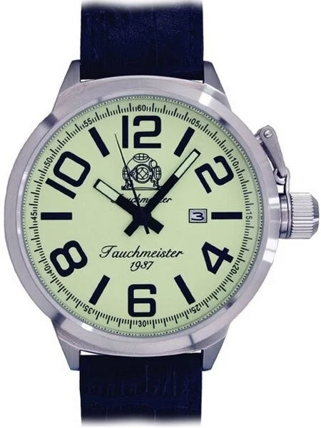 Tauchmeister XXL 58mm Military Watch with Fully Luminous Dial #T0290 kol saati