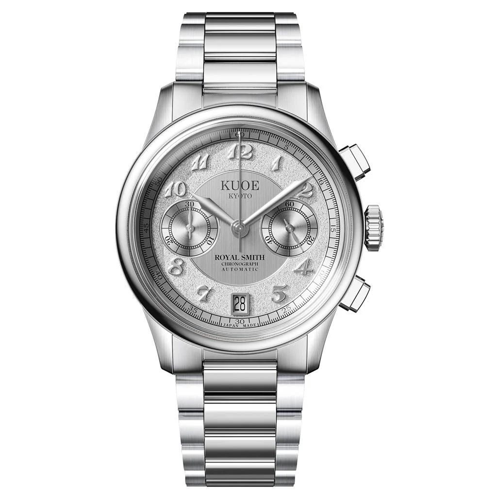 Kuoe ROYAL SMITH 90-012 Automatic Chronograph with Silver Dial #RS90012-A-SV-FLAT kol saati