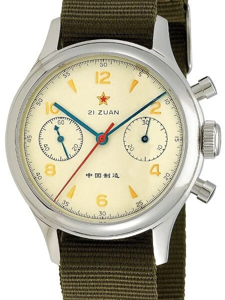 Seagull 1963 SCRATCH AND DENT - Hand Wind Mechanical Chronograph with Sapphire Crystal #6345G-2901 1 SND065 38 mm kol saati