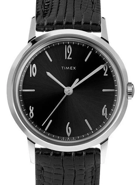 Timex Marlin Mechanical (Hand Wind) Watch with Black Dial #TW2T18200ZV 34 mm kol saati