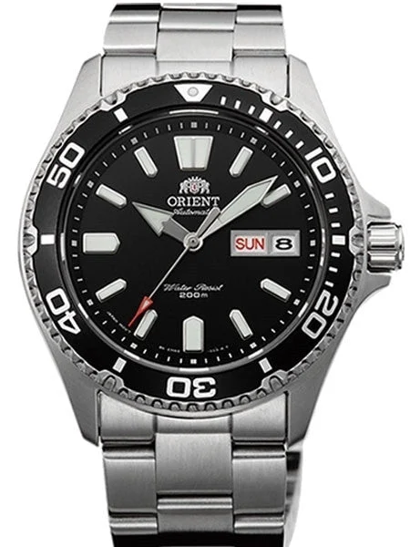 Orient USA II Black Dial Automatic Dive Watch with Sapphire Crystal #AA0200AB kol saati