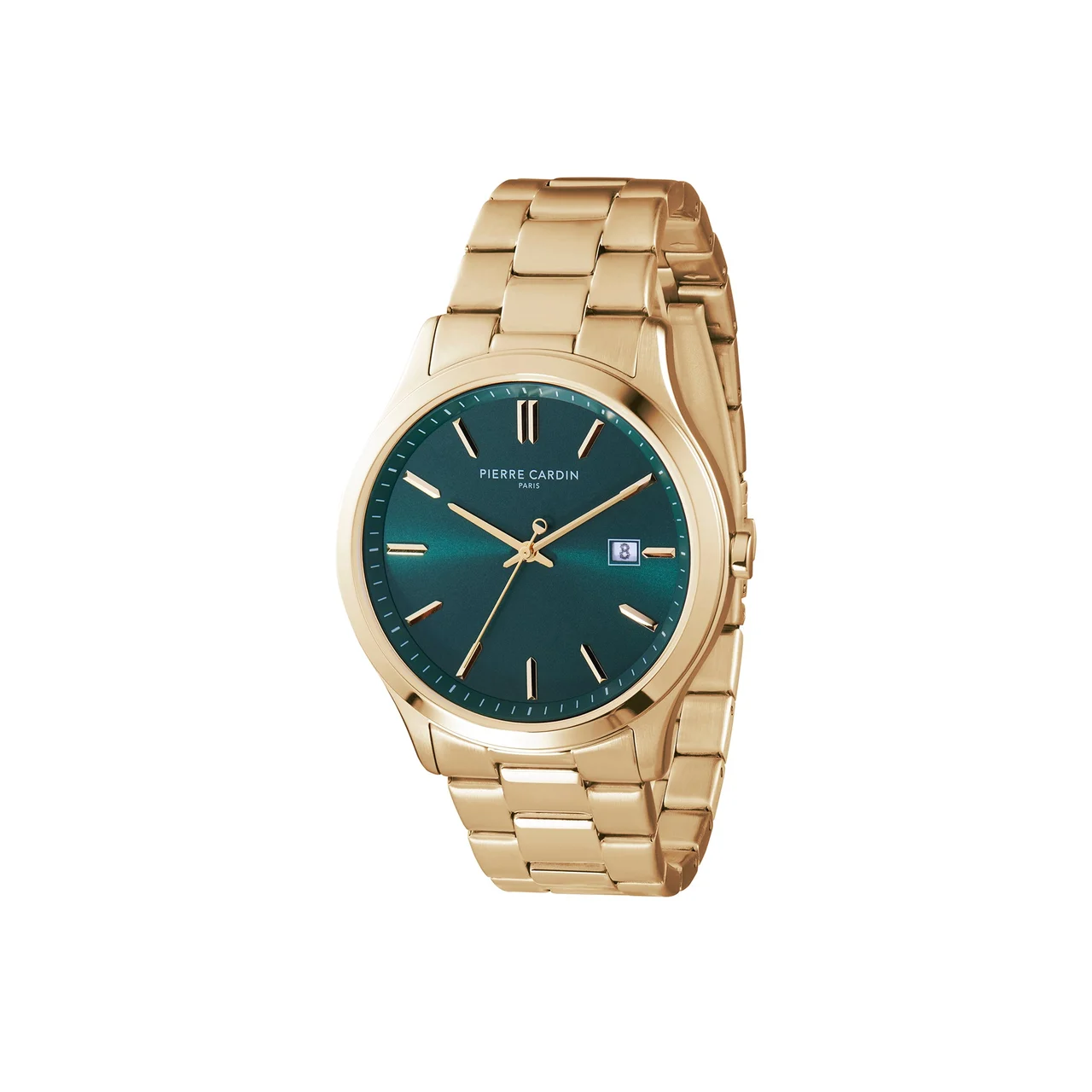 Épinettes Essential Gold Watch with Green Dial and Metal Links Strap CQI.0010 42 mm kol saati