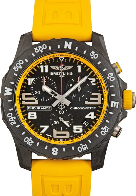 Breitling Endurance Pro 44 Breitlight Black Dial Yellow Strap X82310A41B1S1 kol saati