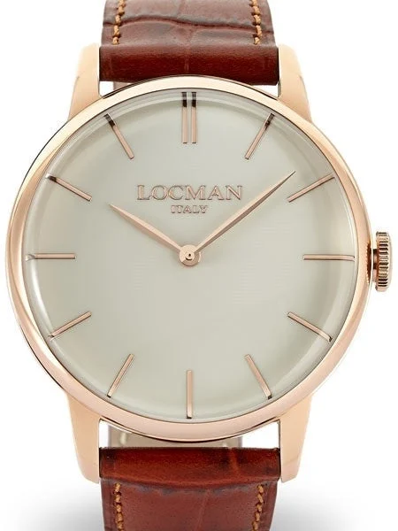 Locman Collection Elegant Quartz Dress Watch with 41mm Case #0251V10-RGAVRGPN kol saati