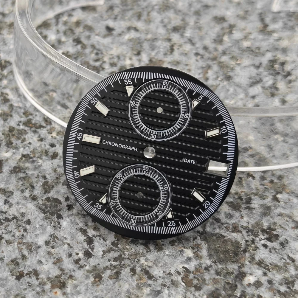 Tandorio Watches Dial Chronograph Multifunctional Surface Nautilus Modified Green Luminous Watch Accessories 6197262995579 30 mm kol saati