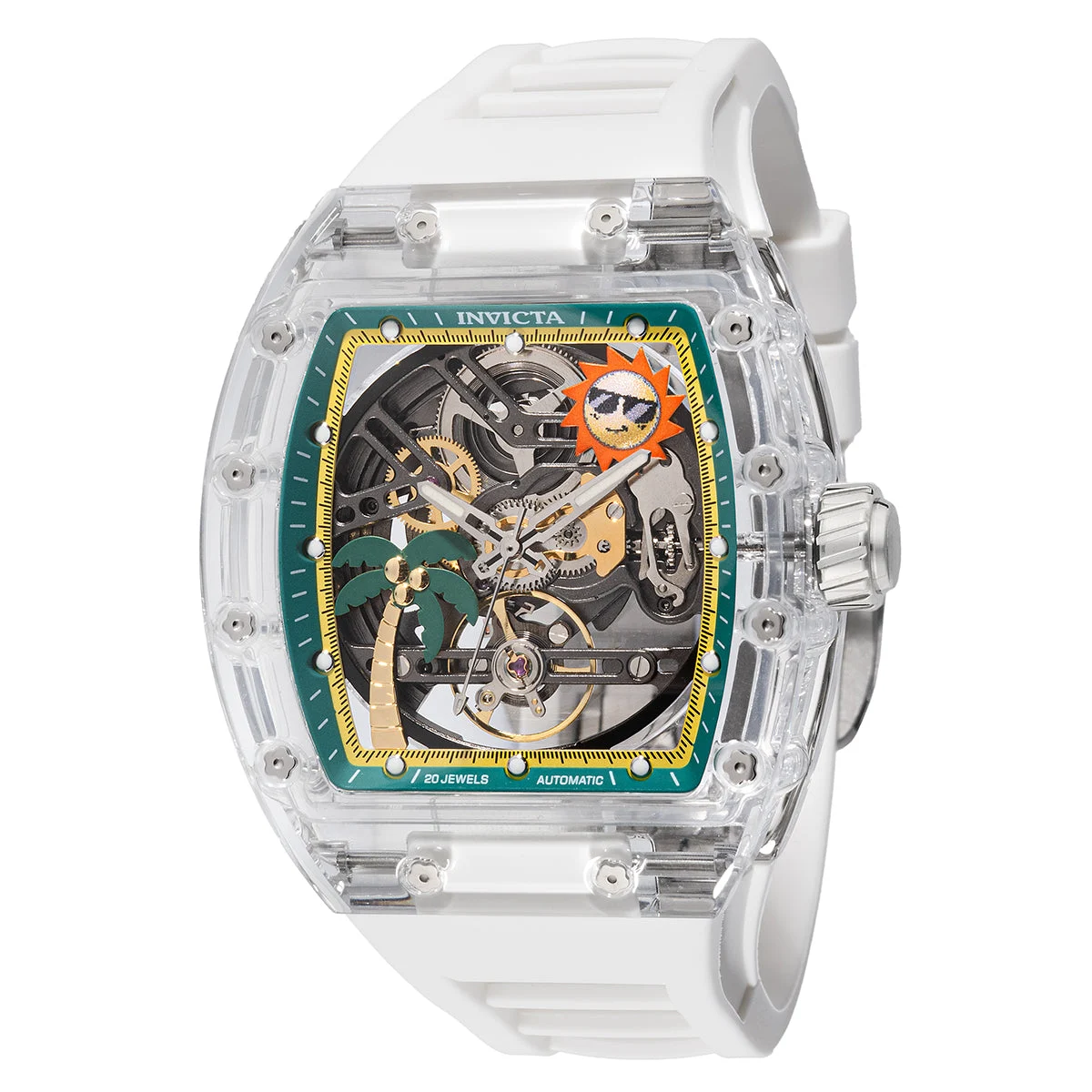 Invicta Artist Radian Prism Automatic Watch w/ Skeleton Dial and K9 Sapphire Crystal Case - 42mm, White (69137) 42 mm kol saati