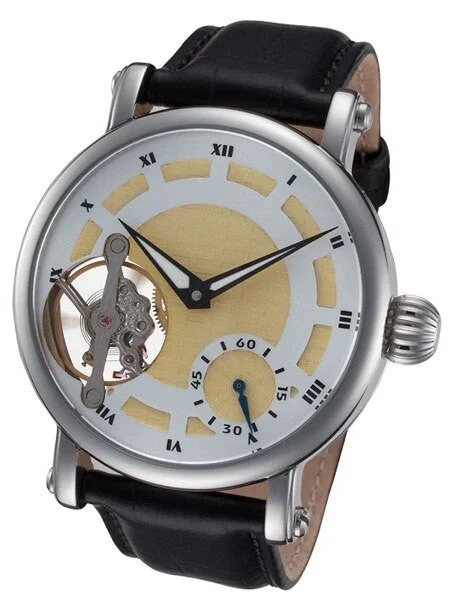 Rougois Open-Heart, Mechanical Hand Wind Watch with Luminous Black Hands RSL33-BLK kol saa