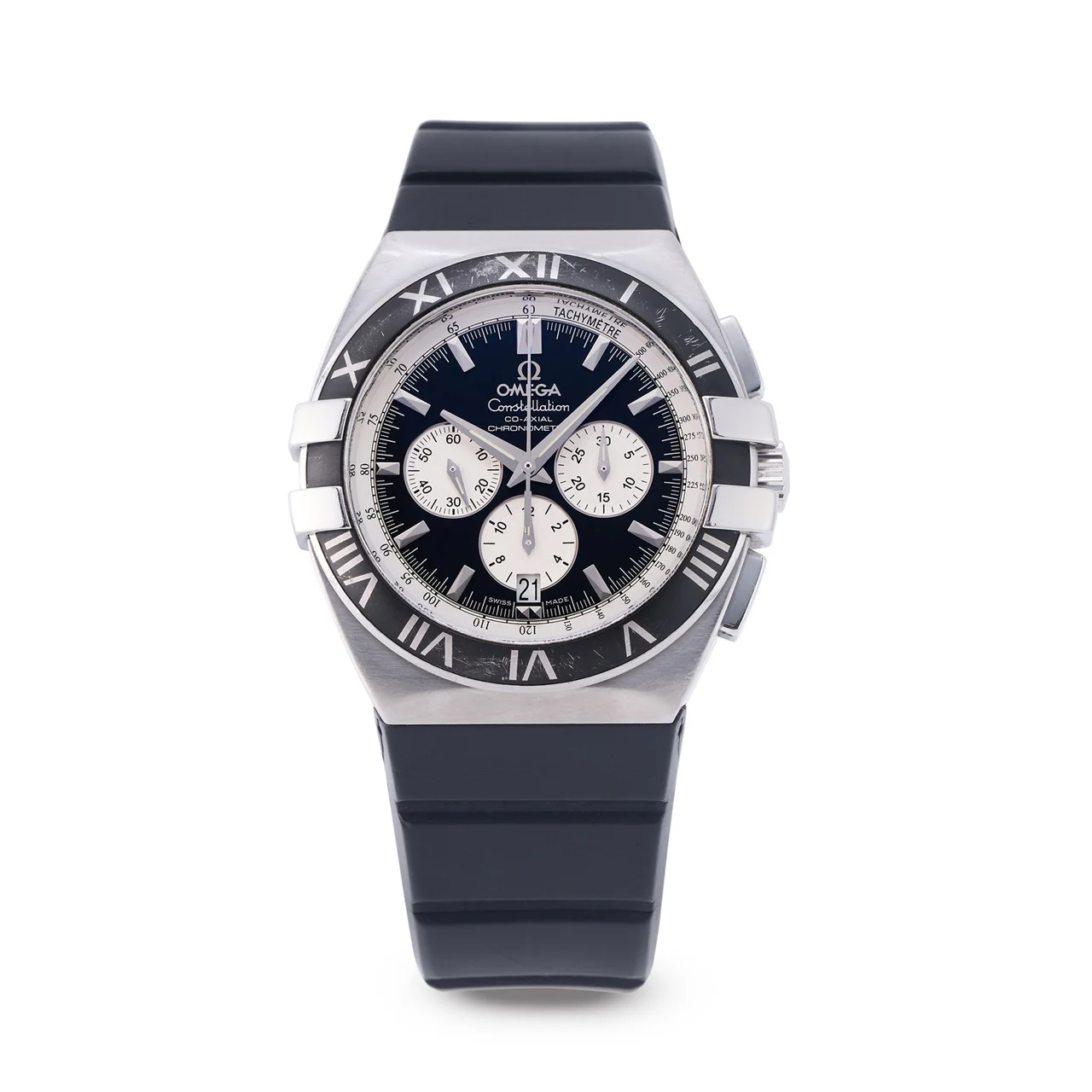 OMEGA OMEGA, REF. 1819.51.91, CONSTELLATION DOUBLE EAGLE CO-AXIAL CHRONOMETER, BLACK DIAL, STAINLESS STEEL kol saati