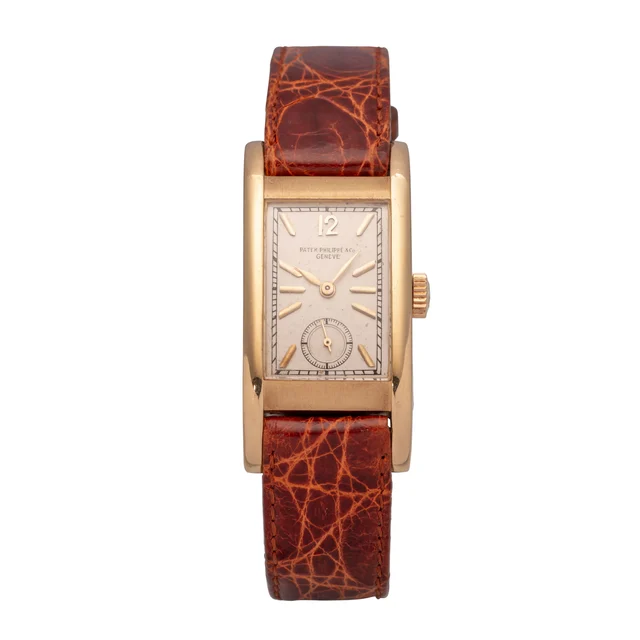 Patek Philippe Curvex, Yellow Gold, Silver Dial 491 kol saati