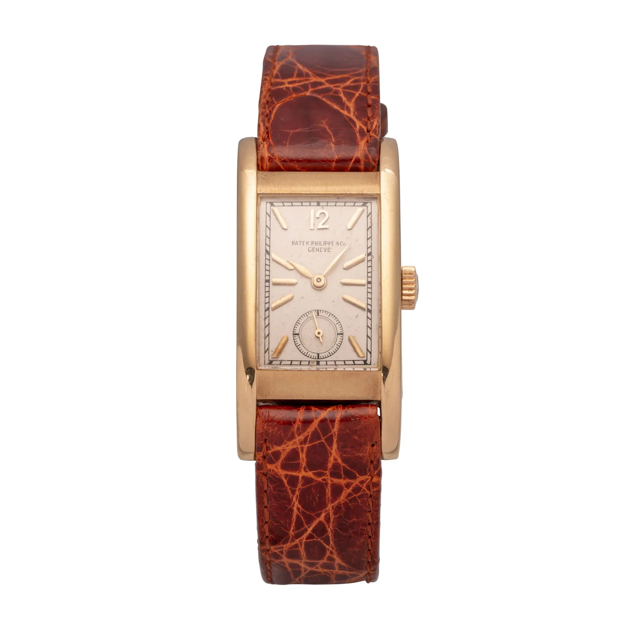 Patek Philippe Curvex, Yellow Gold, Silver Dial 491 kol saati