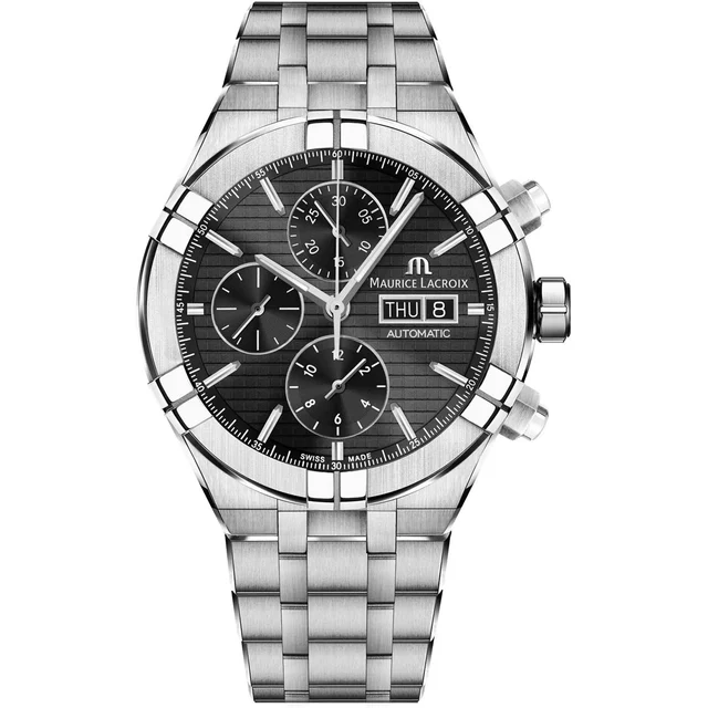 Maurice Lacroix Aikon Automatic Chronograph Black on Bracelet AI6038-SS002-330-2 kol saati