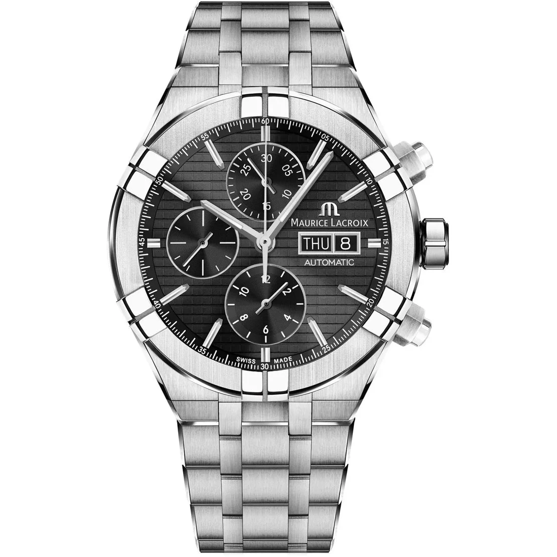 Maurice Lacroix Aikon Automatic Chronograph Black on Bracelet AI6038-SS002-330-2 kol saati