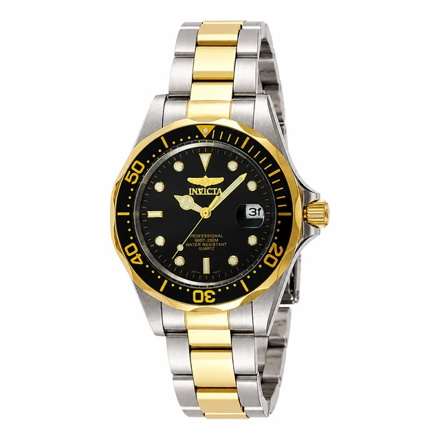Invicta Pro Diver Watch - 37.5mm, Steel, Gold (8934) kol saati
