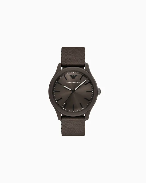 Emporio Armani Three-Hand Brown #tide ocean material® Nylon Fabric Watch AR11655 kol saati
