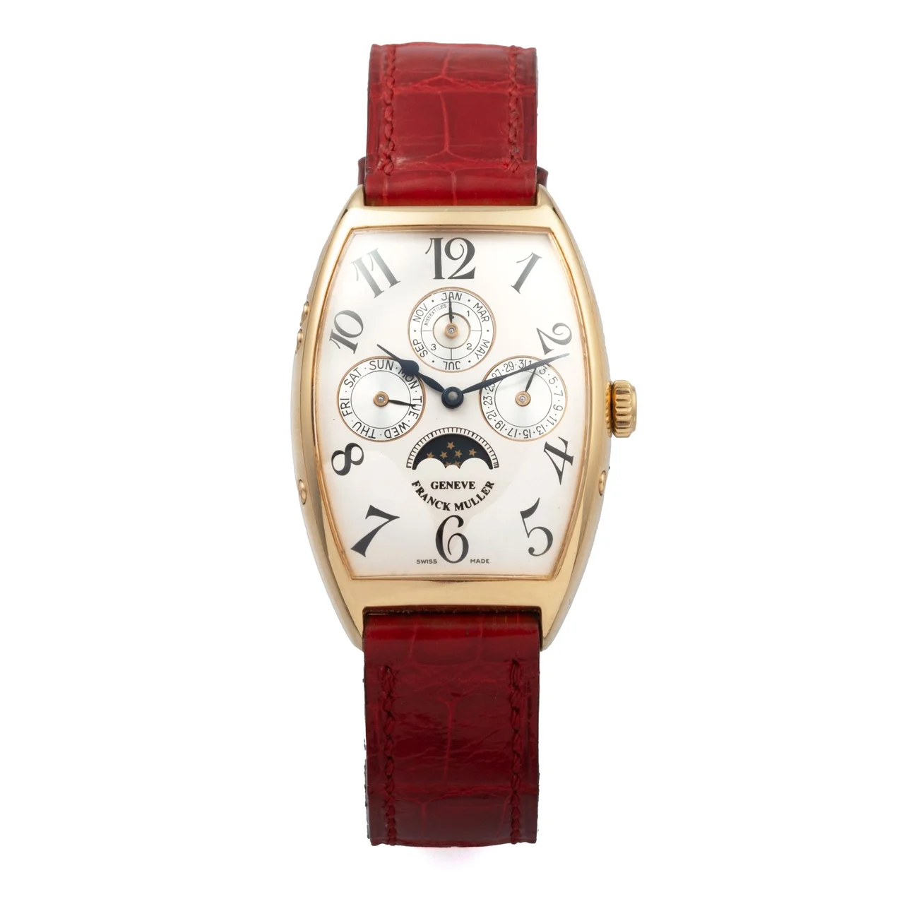 Franck Muller FRANCK MULLER, REF. 2850QP, PERPETUAL CALENDAR A fine, self-winding, 18k pink gold perpetual calendar wristwatch. kol saati