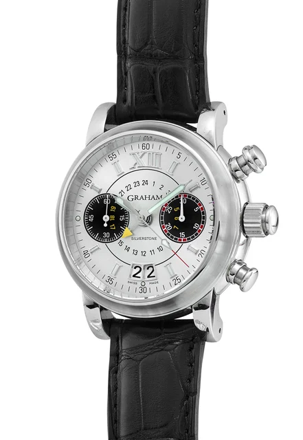 Graham GRAHAM REF 2SIAS, SILVERSTONE, FLYBACK GMT, STEEL, FULL SET, NOS kol saati