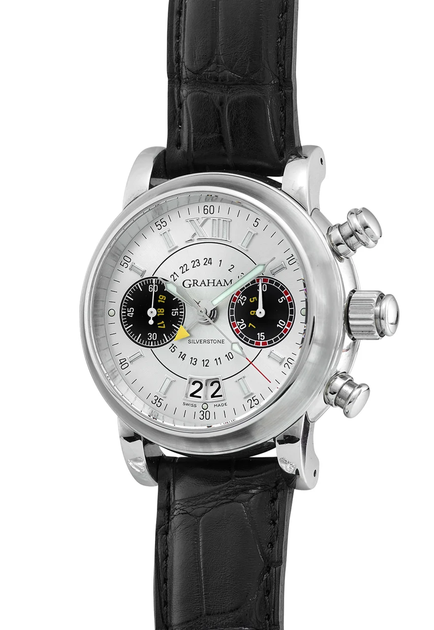 Graham GRAHAM REF 2SIAS, SILVERSTONE, FLYBACK GMT, STEEL, FULL SET, NOS kol saati