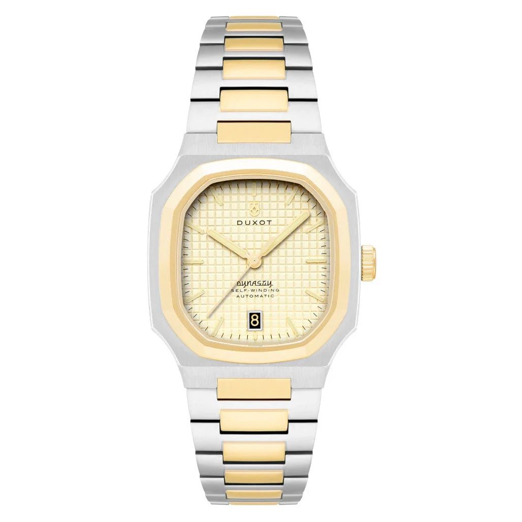 Duxot Colmar Automatic Two-Tone with Golden Dial #DX-2069-44 kol saati