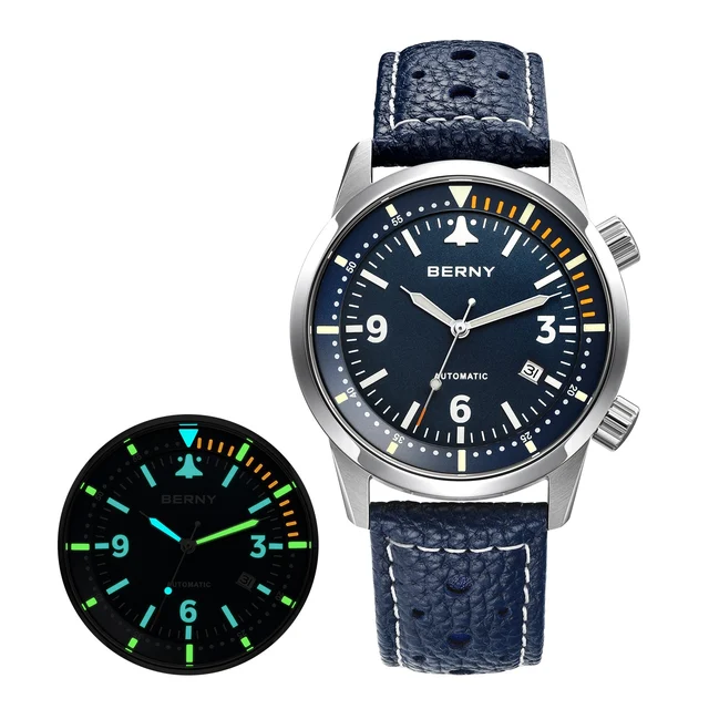 BERNY Men Automatic Aviation Watch-AM169M AM169M-C kol saati