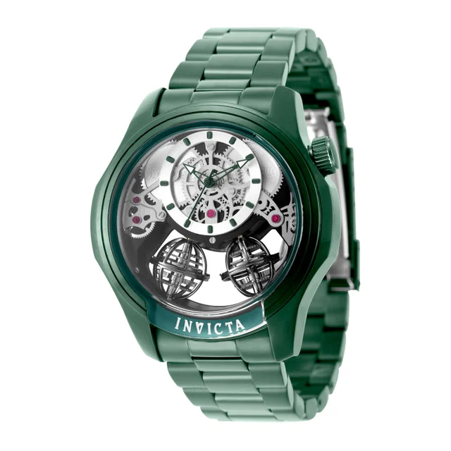 Invicta Specialty Twin-Axis Watch w/ Skeleton Dial - 46mm, Green (50778) kol saati