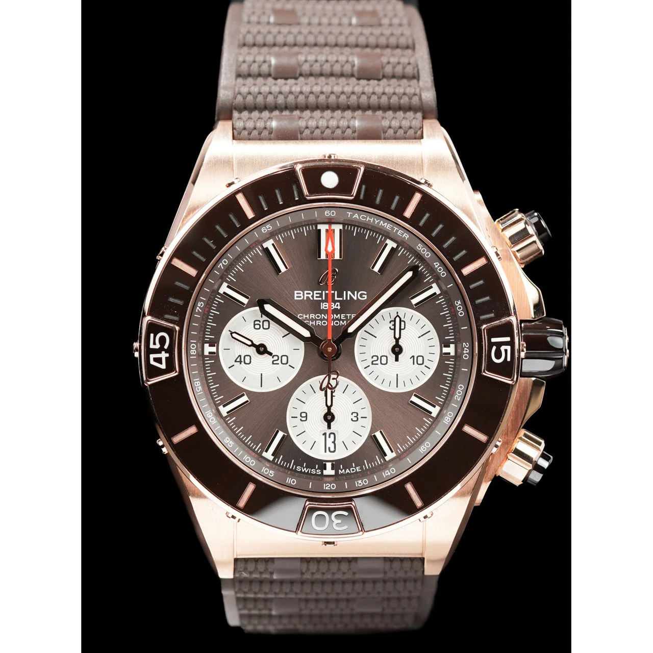 Breitling Super Chronomat B01 44 18k Red Gold - Brown 210000083568 44 mm kol saati