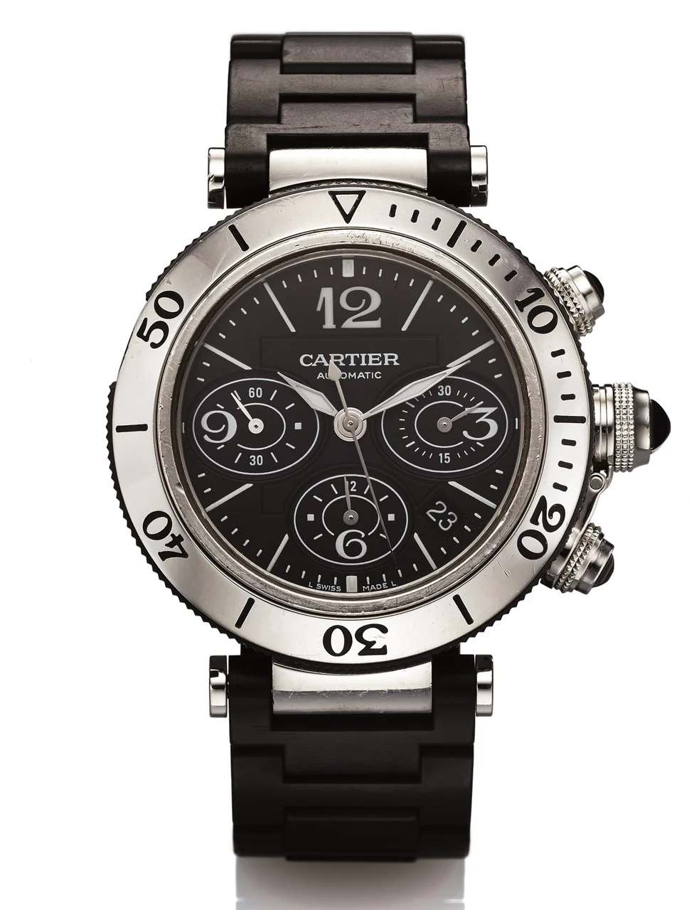 Cartier CARTIER REF. 2995 PASHA CHRONO STEEL & RUBBER kol saati