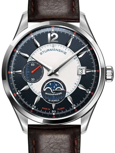 Sturmanskie Moonphase, Russian Manual Winding Mechanical Watch with 42mm Stainless Steel C