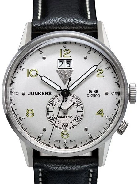 Junkers Scratch and Dent - G38 Big Date, Dual Time Watch with Two Crowns #6940-4 SND534 ko
