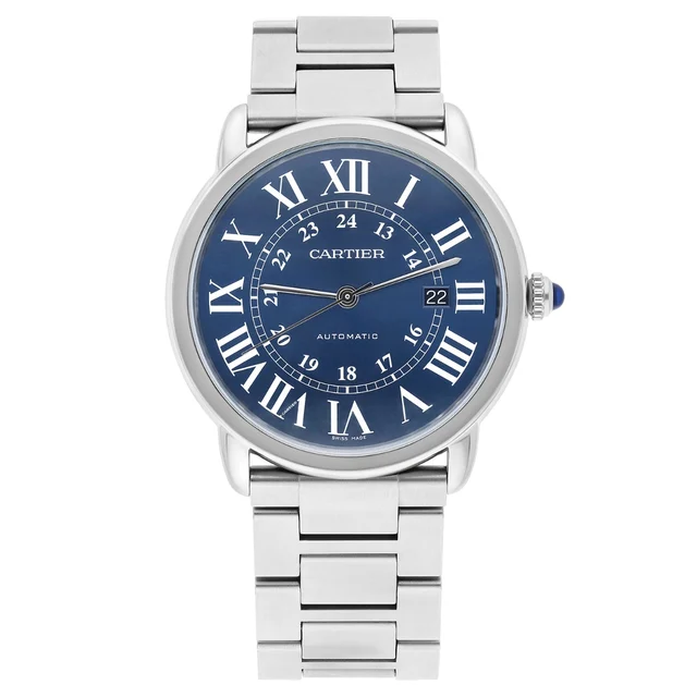 Cartier Ronde Solo XL WSRN0023 42MM Blue Dial Steel Watch kol saati