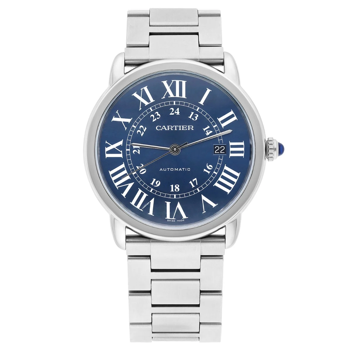 Cartier Ronde Solo XL WSRN0023 42MM Blue Dial Steel Watch 42 mm kol saati