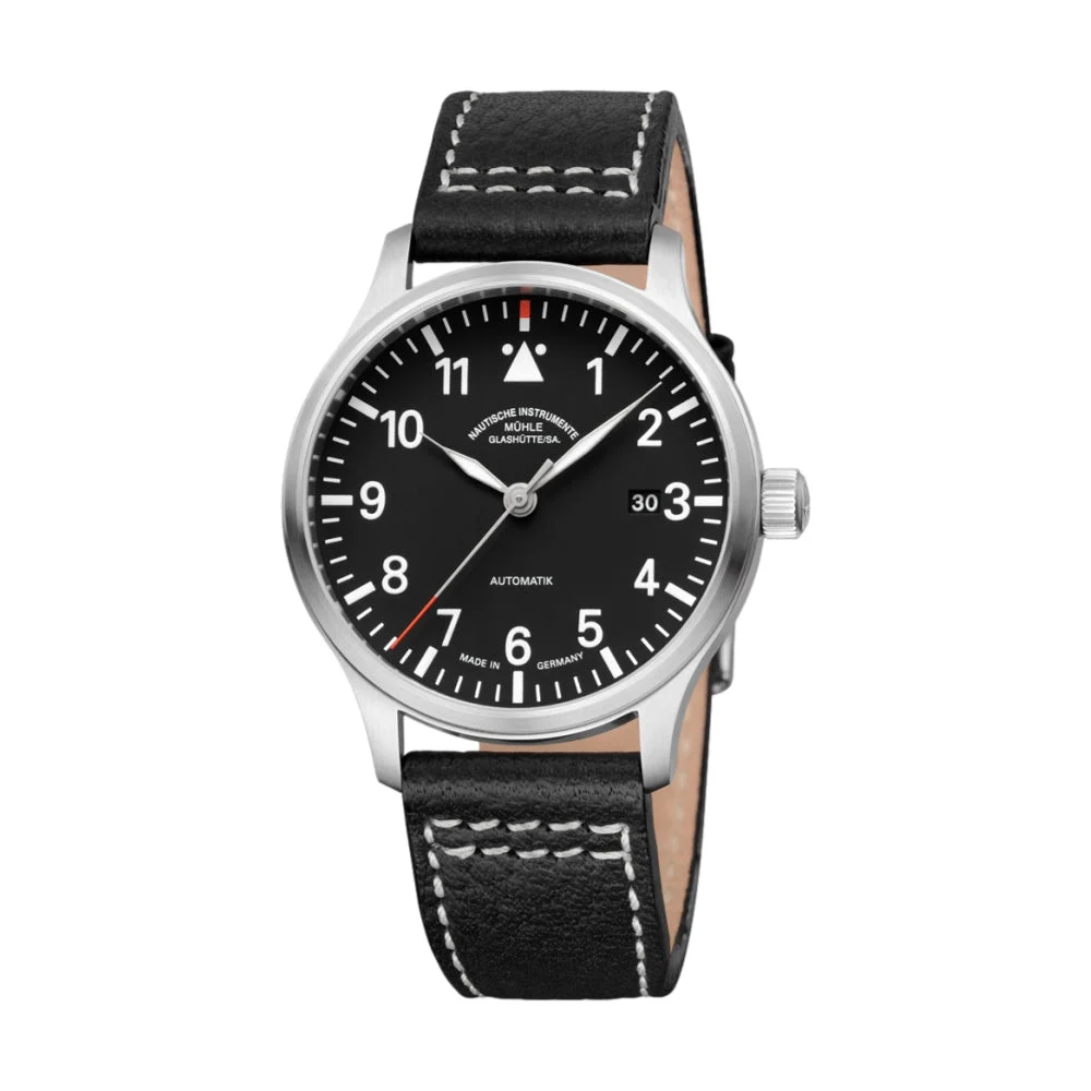 Muhle Glashutte Terrasport II 40mm - Black on Leather Strap M1-37-44-LB 40 mm kol saati