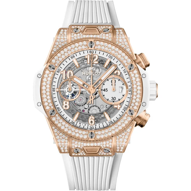 Hublot Big Bang Unico King Gold White Pavé 42mm 441.OE.2011.RW.1704 kol saati