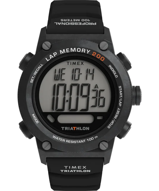 Timex Triathlon 200 Lap 44mm Silicone Strap Watch TW5M66900 kol saati