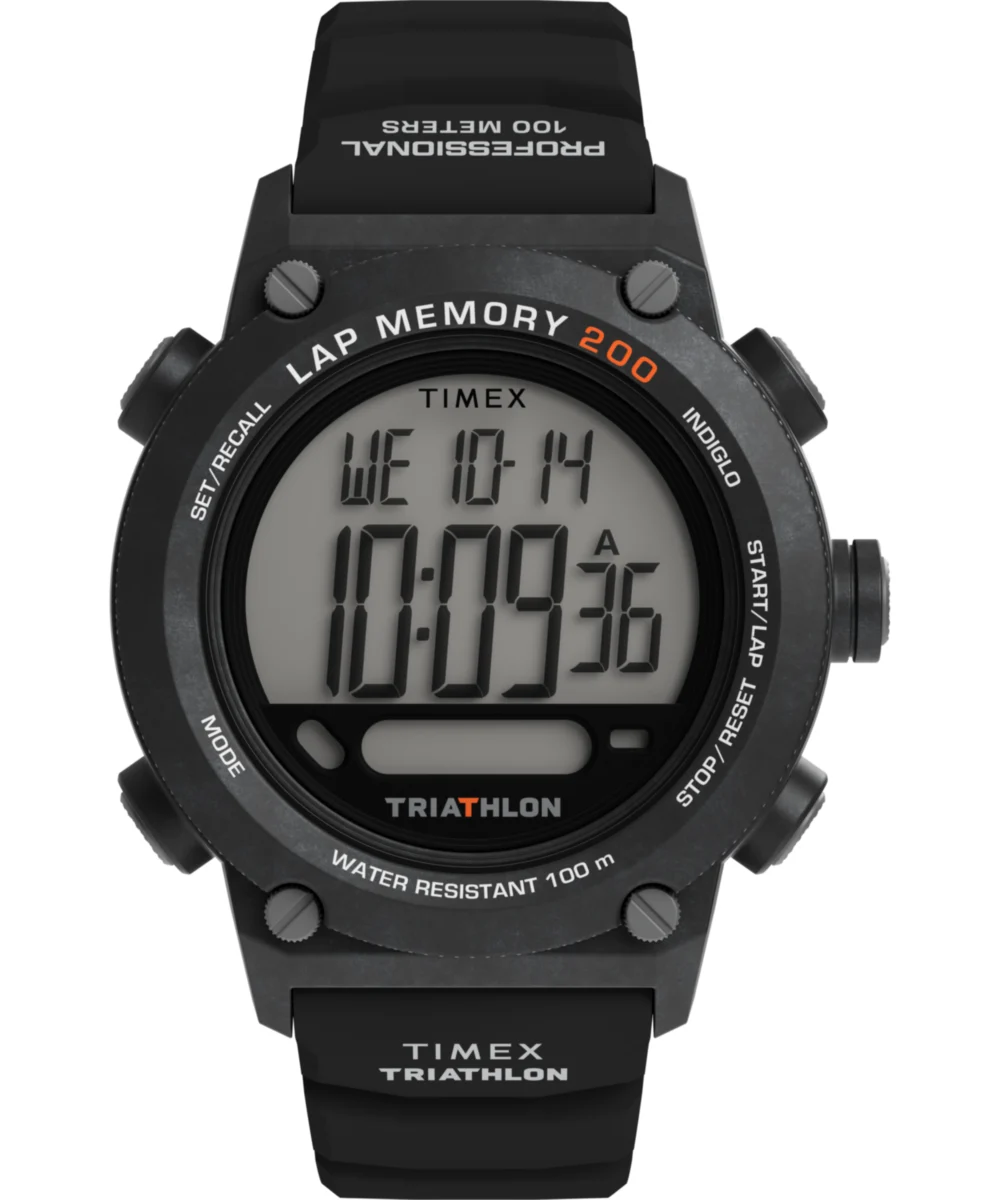 Timex Triathlon 200 Lap 44mm Silicone Strap Watch TW5M66900 44 mm kol saati