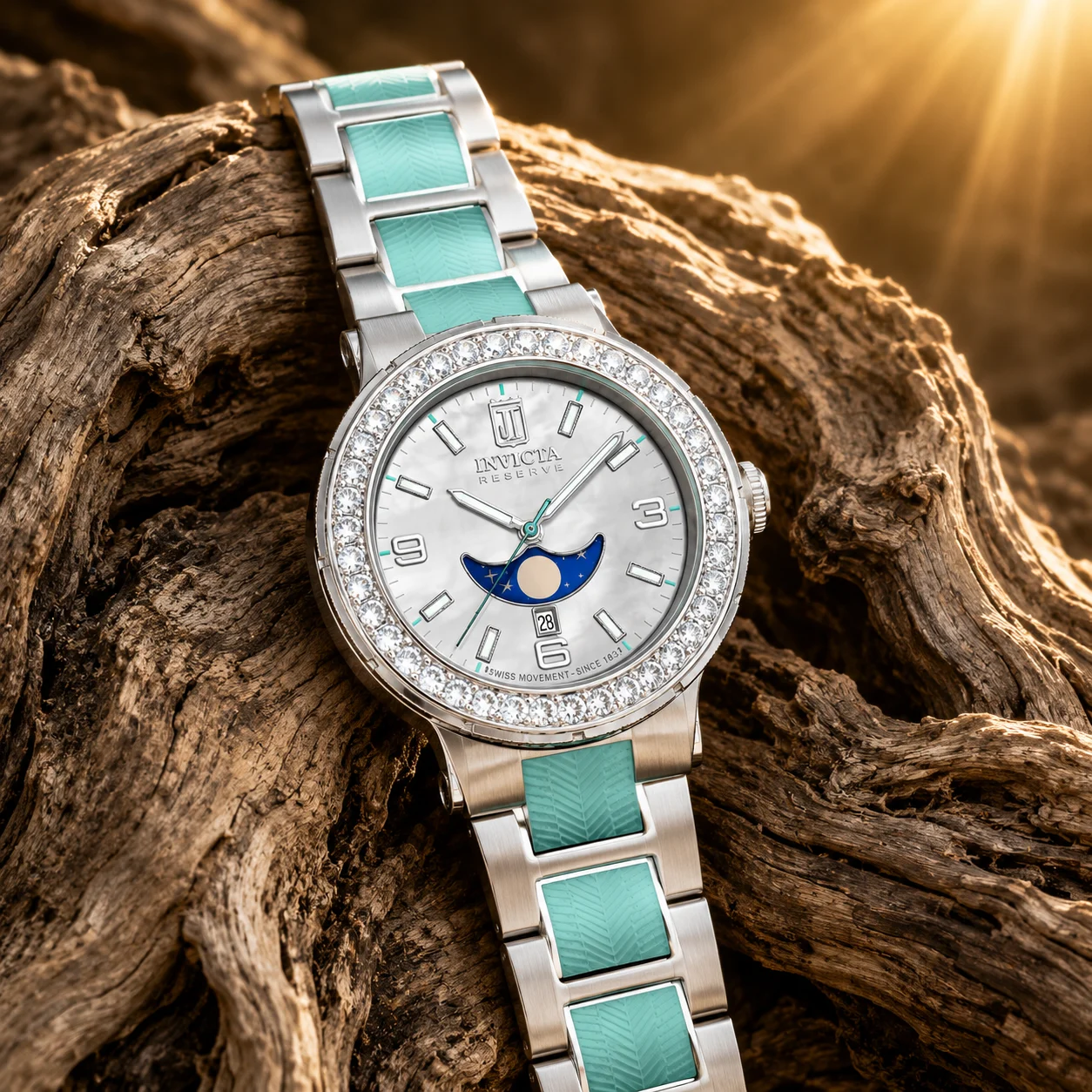 Invicta Antheria 1.4 CT LG Diamond Watch - 36mm, Tiffany Blue, Steel (51351) 36 mm kol saati