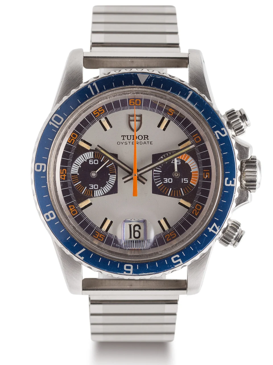Tudor TUDOR, REF. 7169, BLUE MONTE-CARLO A fine, manual wind, stainless steel chronograph wristwatch with date. kol saati