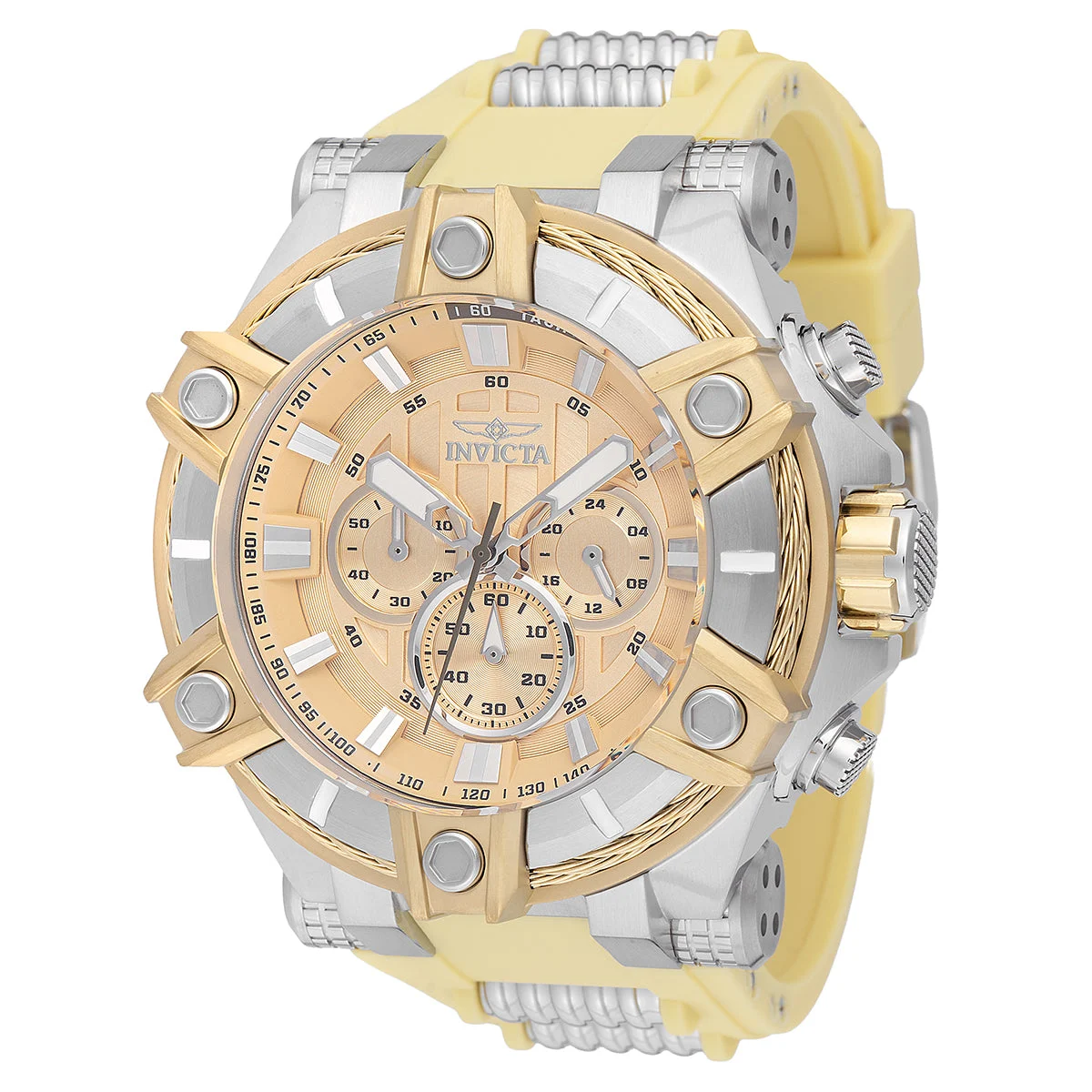 Invicta Bolt Surge Watch - 52mm. Ivory. Steel (49808) 52 mm kol saati