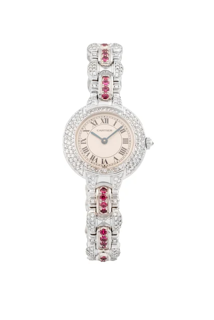 Cartier CARTIER, REF. 378999, VENDÔME, WHITE GOLD, RUBIES & DIAMONDS kol saati