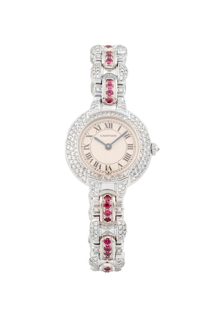Cartier CARTIER, REF. 378999, VENDÔME, WHITE GOLD, RUBIES & DIAMONDS kol saati