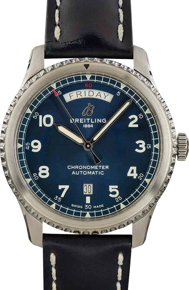 Breitling Aviator 8 Blue Dial A45330 41 mm kol saati