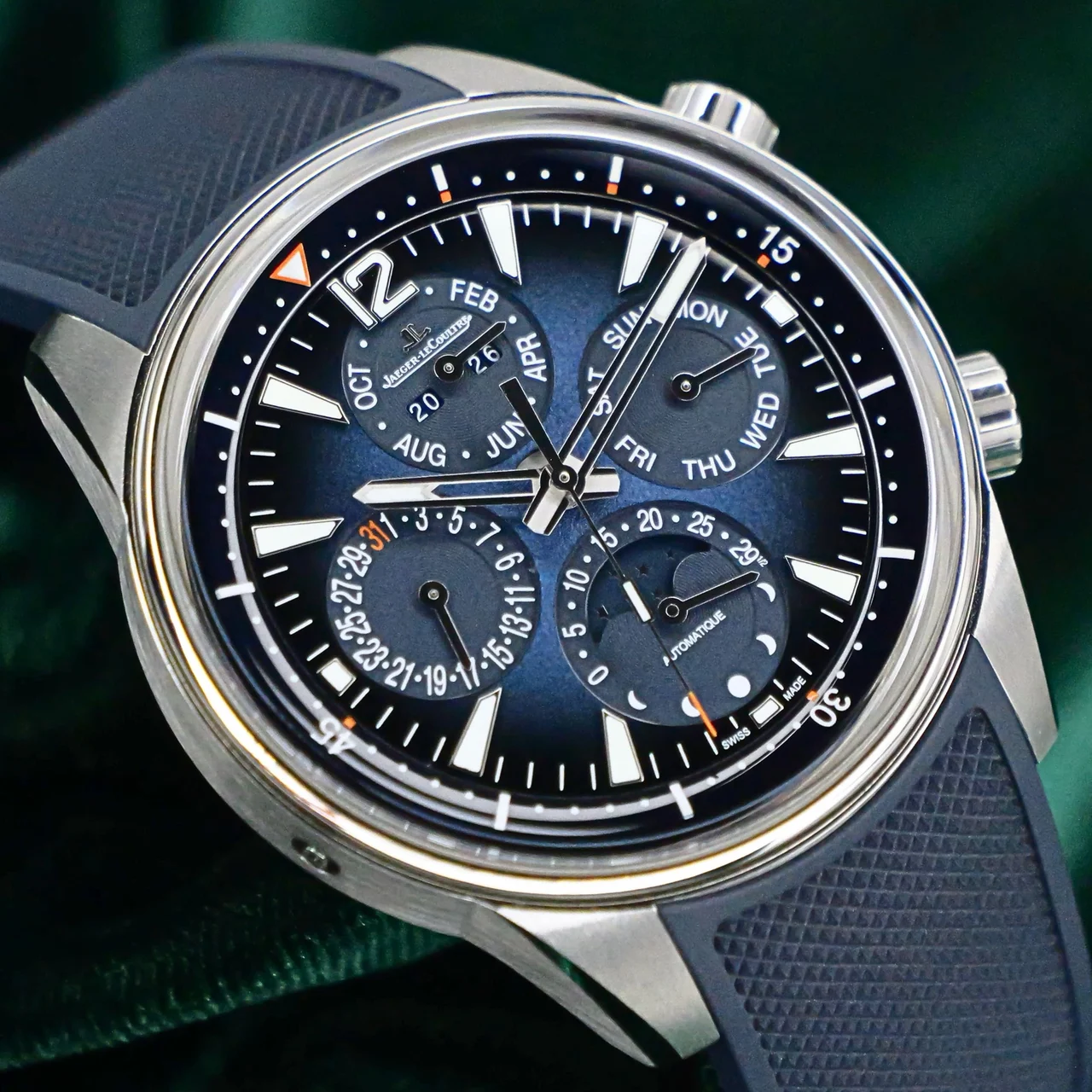 Jaeger-Lecoultre Polaris Perpetual Calendar Blue Dial Blue R 42 mm kol saati