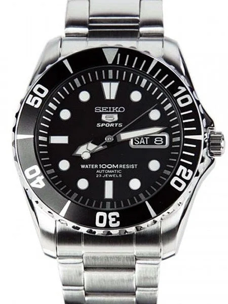 Seiko Scratch and Dent - 42mm Sports 5, 23-Jewel Automatic Watch with Day and Date Window