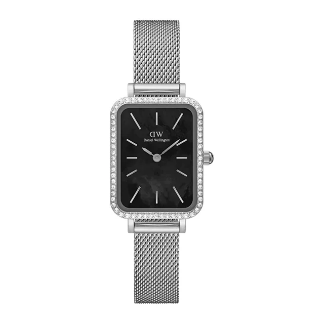DANIEL WELLINGTON Quadro Lumine Bezel Sterling Black MOP DW00600667 kol saati
