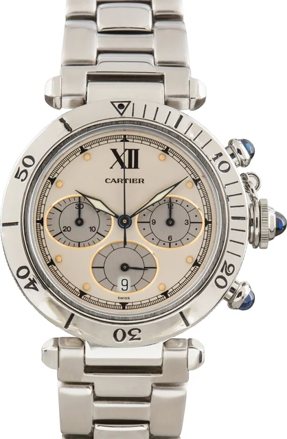 Cartier Stainless Steel Pasha W31004H3 kol saati